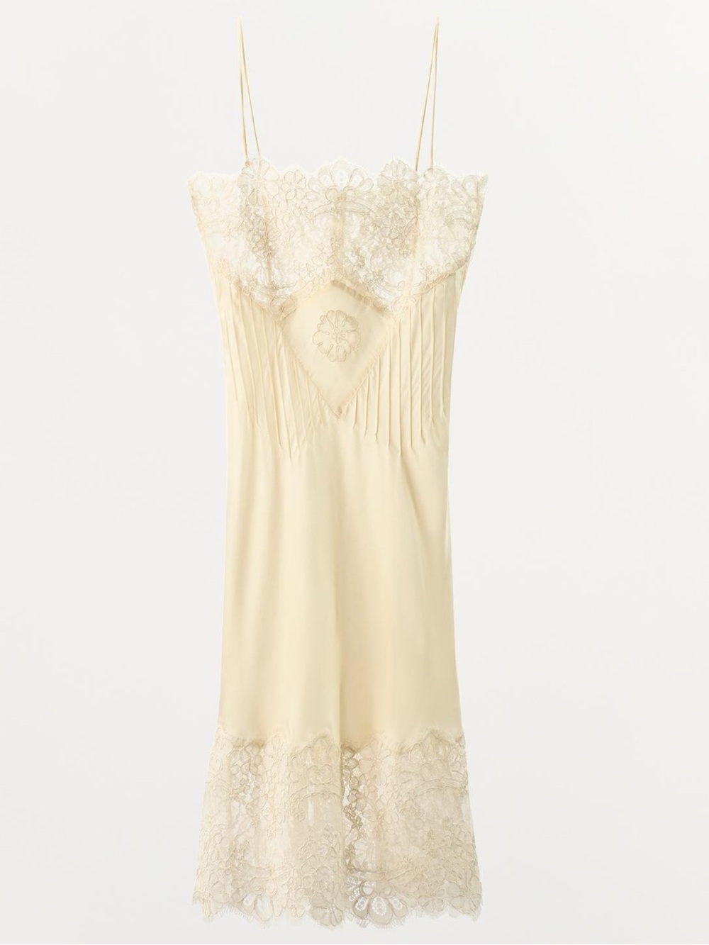 SATIN LACE SLIP DRESS
Zara Cream Lace-Trim Satin Slip Dress - Picture 6 of 12